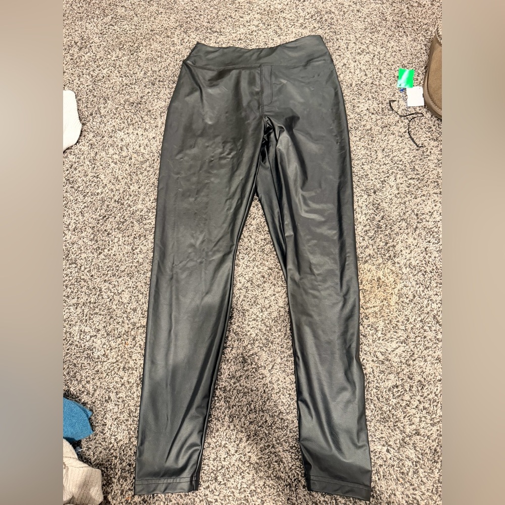 Aerie Faux Leather Black Leggings
